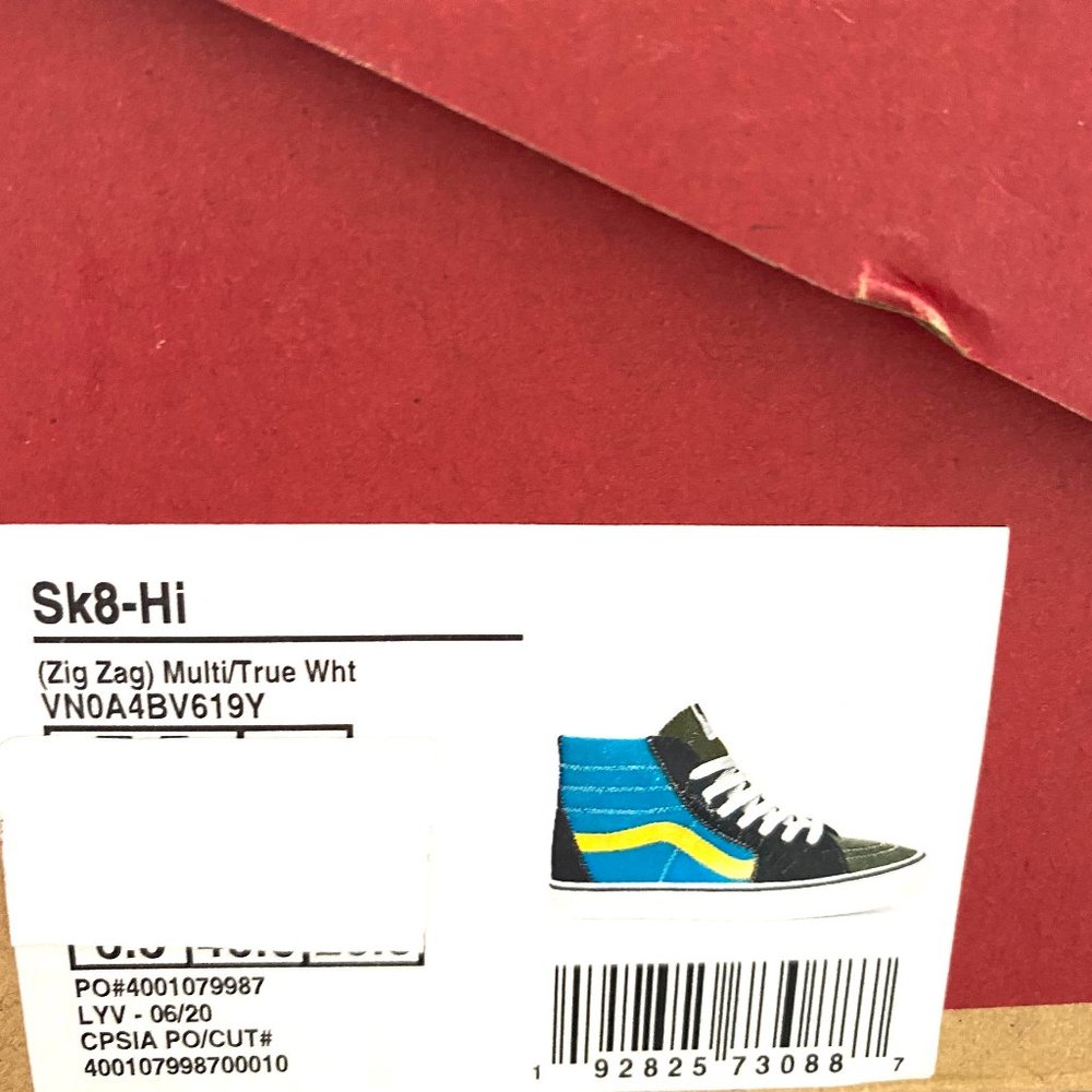 Vans SK8-HI Zig Zag Shoes Women's Size 6 7 Blue Green Suede Canvas VN0A4BV619Y - Picture 9 of 10